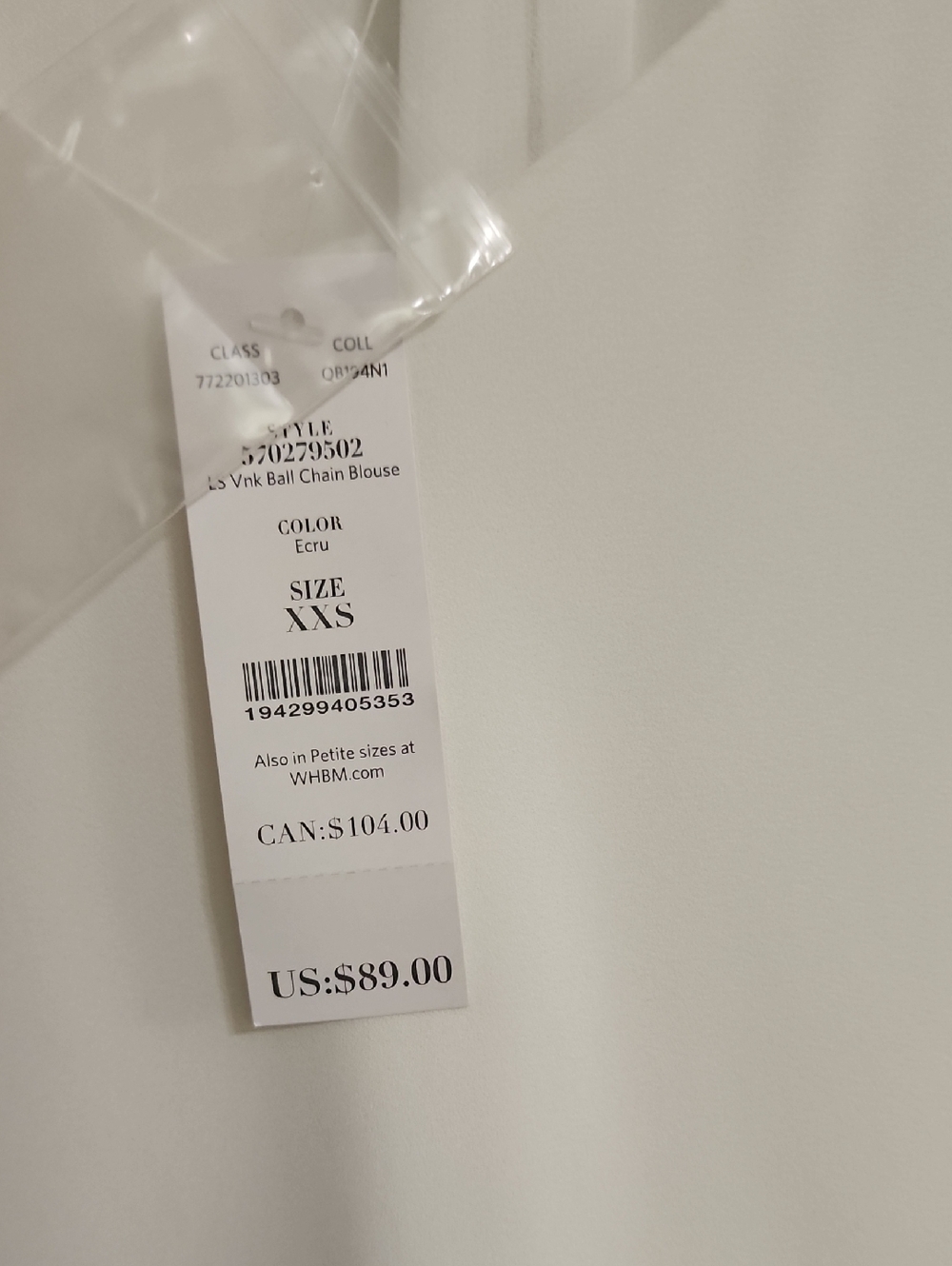 White House Black Market XXS Blouse - Picture 3 of 6